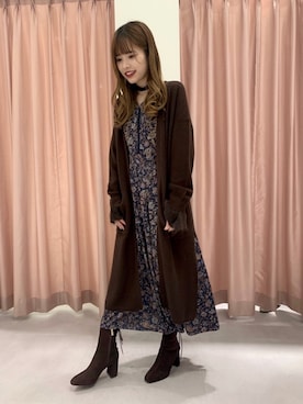 「アイテム（チョーカー）」を使った、Honokaさん（レディース・156cm）の秋コーディネート