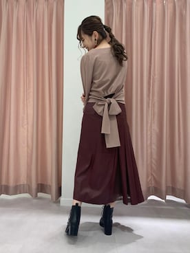 「アイテム（トップス、ブラウン系）」を使った、Honokaさん（レディース・156cm）の秋コーディネート