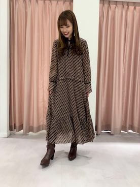 「JILL STUART（ジルスチュアート）のアイテム（アクセサリー）」を使った、Honokaさん（レディース・156cm）の秋コーディネート