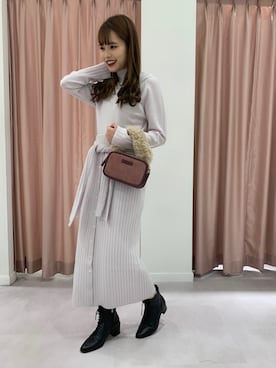 「アイテム（ブーティ）」を使った、Honokaさん（レディース・156cm）の秋コーディネート