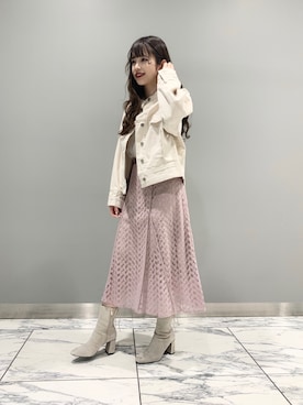 「JILL STUART（ジルスチュアート）のアイテム（ブルゾン）」を使った、Honokaさん（レディース・156cm）の春コーディネート