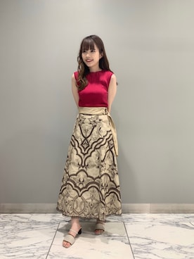 「ノースリーブニット」｜Honokaさん（レディース・156cm）の夏コーディネート