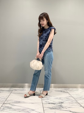 「JILL STUART（ジルスチュアート）のアイテム（トートバッグ）」を使った、Honokaさん（レディース・156cm）の夏コーディネート