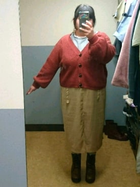 「デブでもオシャレしたい」｜「アイテム（スウェット）」を使った、えなじーさん（レディース・156cm）の秋コーディネート