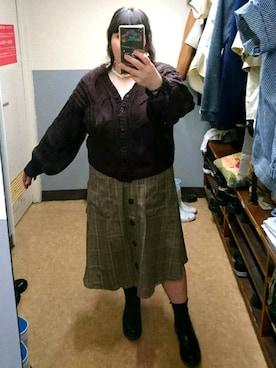 「デブでもオシャレしたい」｜「アイテム（アクセサリー）」を使った、えなじーさん（レディース・156cm）の冬コーディネート