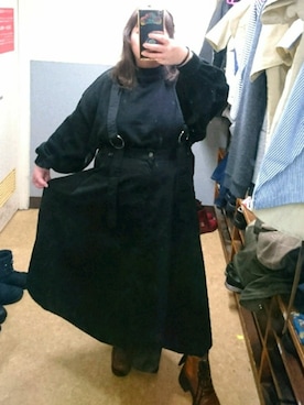 「デブでもオシャレしたい」｜「アイテム（ブーツ）」を使った、えなじーさん（レディース・156cm）の冬コーディネート