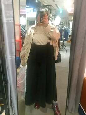 「大きいサイズ」｜「アイテム（その他アウター）」を使った、えなじーさん（レディース・156cm）の春コーディネート