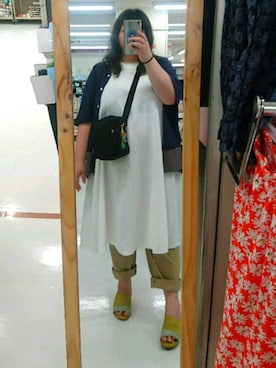 「デブでもオシャレしたい」｜「アイテム（ワンピース/ドレス）」を使った、えなじーさん（レディース・156cm）の夏コーディネート