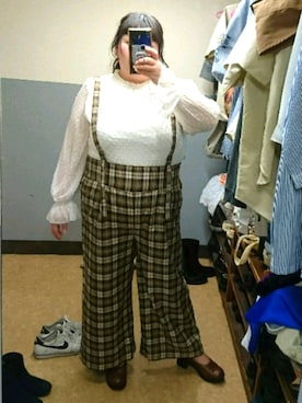 「デブでもオシャレしたい」｜「アイテム（その他）」を使った、えなじーさん（レディース・156cm）の秋コーディネート