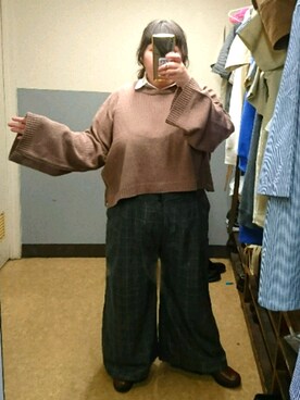 「Lazy Swan（レイジースワン）のアイテム」を使った、えなじーさん（レディース・156cm）の秋コーディネート