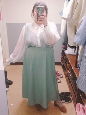 「デブでもオシャレしたい」｜「アイテム（パンプス）」を使った、えなじーさん（レディース・156cm）の春コーディネート
