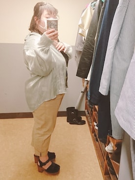 「デブでもオシャレしたい」｜「アイテム（その他）」を使った、えなじーさん（レディース・156cm）の春コーディネート