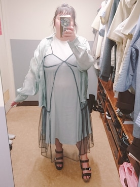 「デブでもオシャレしたい」｜「アイテム（ワンピース/ドレス）」を使った、えなじーさん（レディース・156cm）の春コーディネート