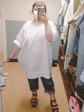 「デブでもオシャレしたい」｜「アイテム（ワンピース/ドレス）」を使った、えなじーさん（レディース・156cm）の春コーディネート