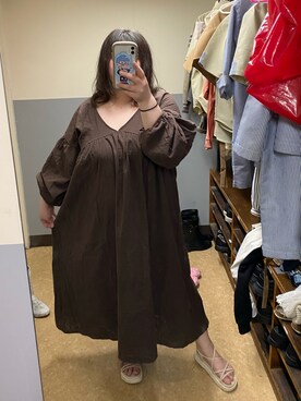 「デブでもオシャレしたい」｜「アイテム（ワンピース/ドレス）」を使った、えなじーさん（レディース・156cm）の春コーディネート