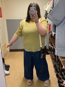 「大きいサイズ」｜「アイテム（アンサンブル）」を使った、えなじーさん（レディース・156cm）の夏コーディネート