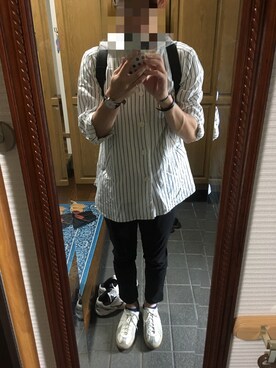 「HOWL and another poem（ハウルアンドアナザーポエム）のアイテム（シャツ/ブラウス、ホワイト系）」を使った、ryu yamさん（メンズ・170cm）の春コーディネート