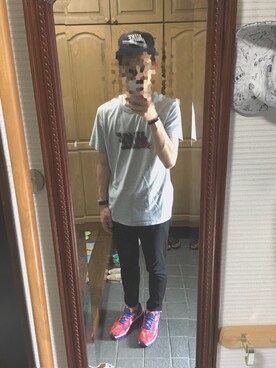 「VINTAGE（ヴィンテージ）のNIKE（Tシャツ/カットソー、グレー系）」を使った、ryu yamさん（メンズ・170cm）の夏コーディネート