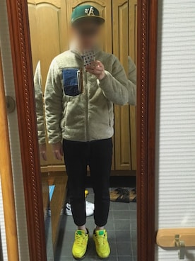 「NEW ERA（ニューエラ）のアイテム（キャップ、グリーン系）」を使った、ryu yamさん（メンズ・170cm）の春コーディネート