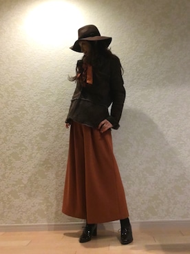 「UNITED ARROWS（ユナイテッドアローズ）のアイテム（ムートンコート）」を使った、ちはやさん（レディース・163cm）の冬コーディネート