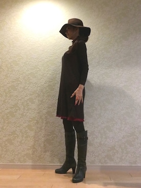 「キャミソール」｜「アイテム（チェスターコート）」を使った、ちはやさん（レディース・163cm）の冬コーディネート