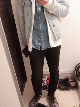 「jiggys shop（ジギーズショップ）のアイテム（パンツ）」を使った、翔さん（メンズ・170cm・20代）の冬コーディネート