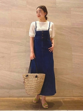 「URBAN RESEARCH ROSSO」｜「アイテム（オールインワン・サロペット）」を使った、MIREIさん（レディース・165cm）の春コーディネート