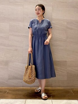 「RODE SKO（ロデスコ）のMARIA タッセルペーパーショルダー（ショルダーバッグ）」を使った、MIREIさん（レディース・165cm）の夏コーディネート
