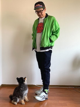 「アイテム（ナイロンジャケット）」を使った、シオマリアッチさん（メンズ・172cm・30代）の春コーディネート