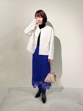 「AMBOISE（アンボワーズ）のアイテム」を使った、立川 美桜さん（レディース・157cm）の冬コーディネート