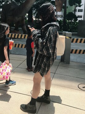 「plaid」｜「アイテム（ブーツ）」を使った、VIELLAさん（レディース・153cm）の春コーディネート