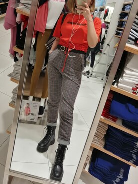 「PULL&BEAR（プルアンドベア）のアイテム（チノパンツ）」を使った、VIELLAさん（レディース・153cm）の夏コーディネート