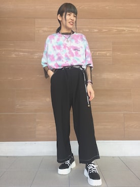 「WEGO（ウィゴー）のアイテム（Tシャツ/カットソー、その他）」を使った、nemu17さん（レディース・162cm）の春コーディネート