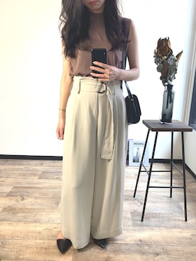 「ノースリーブニット」｜sykさん（レディース・163cm）の夏コーディネート