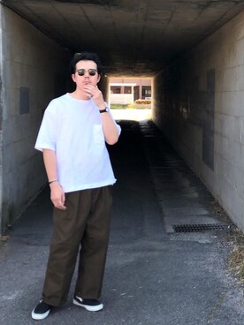 「アイテム（スリッポン）」を使った、あきひろさん（メンズ・174cm・20代）の夏コーディネート
