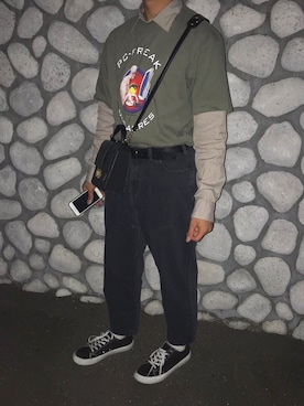 「FOREVER 21（フォーエバー トゥエンティーワン）のアイテム（バッグ）」を使った、ruiさん（メンズ・169cm）の秋コーディネート