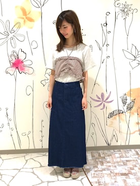 「AS KNOW AS PINKY（アズノゥアズピンキー）のアイテム（サンダル）」を使った、yurikaさん（レディース・156cm）の夏コーディネート