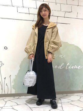 「AS KNOW AS PINKY（アズノゥアズピンキー）のアイテム（ミリタリージャケット）」を使った、yurikaさん（レディース・156cm）の秋コーディネート