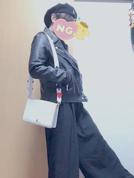 「Disney（ディズニー）のアイテム（ショルダーバッグ、ホワイト系）」を使った、CHIHIROさん（レディース・148cm）の冬コーディネート