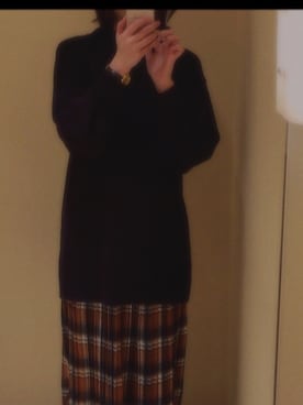 「タータンチェックスカート」｜posoposoさん（レディース・165cm）の冬コーディネート