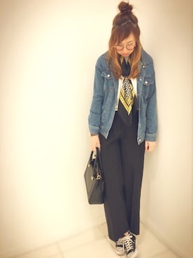 「GRL（グレイル）のアイテム（デニムジャケット）」を使った、まぃさん（レディース・164cm）の春コーディネート