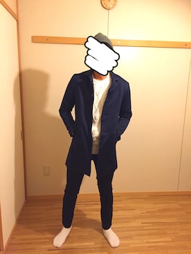 「アイテム（ステンカラーコート）」を使った、どぅーさん（メンズ・180cm・10代）の冬コーディネート