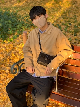「イチョウ並木」｜「アイテム（デニムジャケット）」を使った、ooo2さん（メンズ・171cm）の冬コーディネート