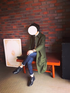 「アイテム（ステンカラーコート）」を使った、スネオさん（メンズ・168cm・10代）の冬コーディネート