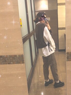 「アシメニット」｜Hannahさん（レディース・160cm）の秋コーディネート