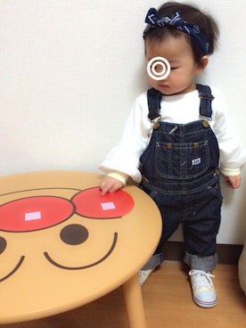 「オールスター」｜「アイテム（サロペット/オーバーオール）」を使った、RiRin..❤︎さん（キッズ・80cm）の春コーディネート