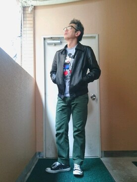 「ミッキーT」｜「アイテム（福袋/福箱）」を使った、たかぶんごさん（メンズ・171cm）の春コーディネート