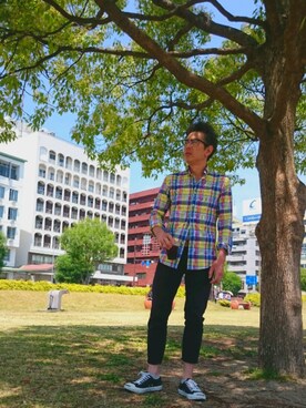 「アイテム（ラッピングキット、グリーン系）」を使った、たかぶんごさん（メンズ・171cm）の春コーディネート