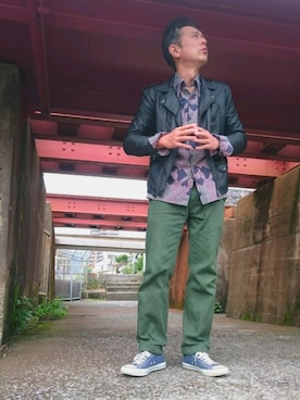 「アイテム（福袋/福箱、ブラック系）」を使った、たかぶんごさん（メンズ・171cm）の秋コーディネート