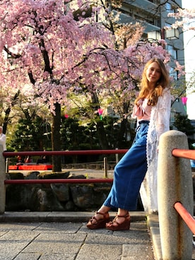 「LIZ LISA（リズリサ）のアイテム（その他アウター）」を使った、Lacey Gerdesさん（レディース・163cm）の春コーディネート